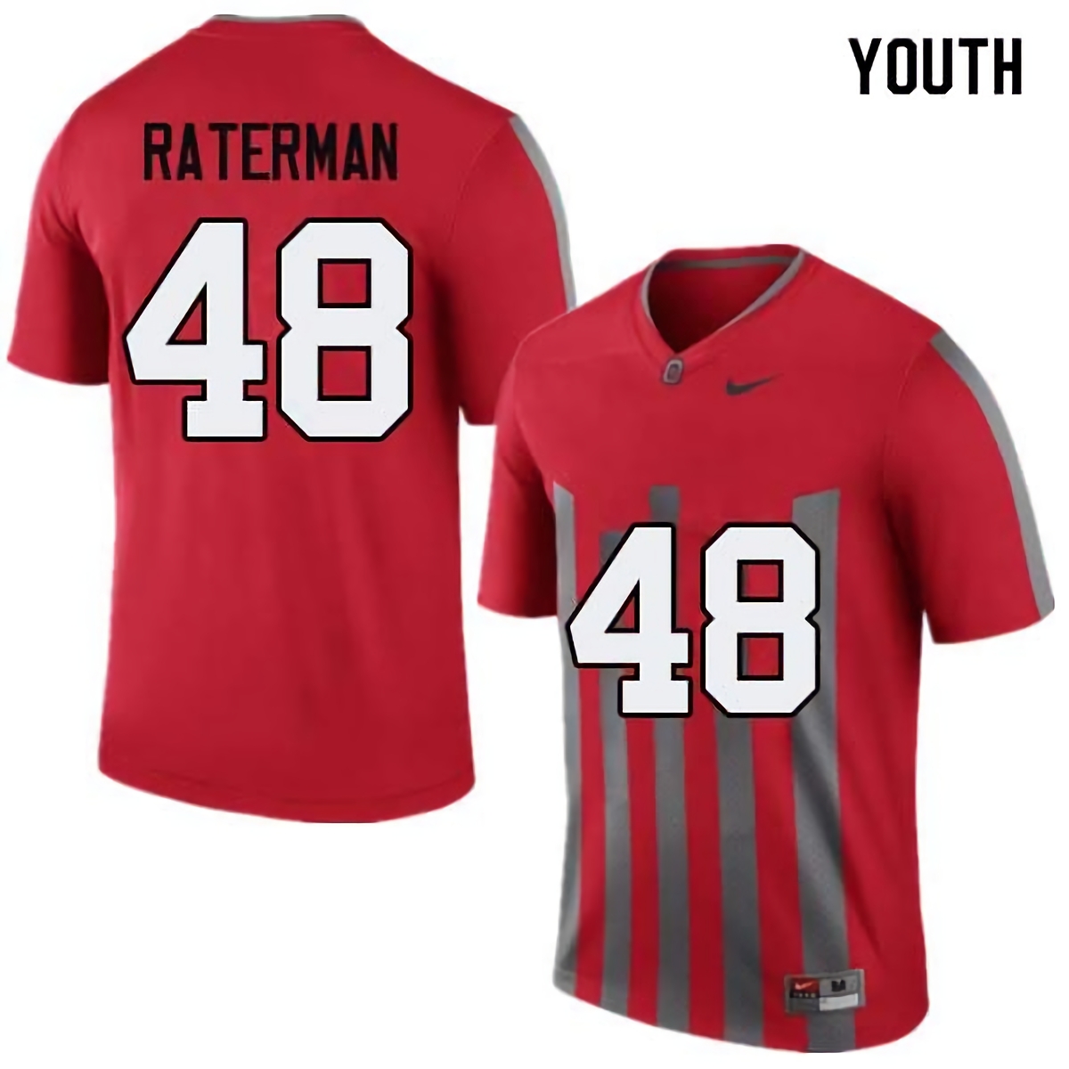 Clay Raterman Ohio State Buckeyes Youth NCAA #48 Nike Throwback Red College Stitched Football Jersey ROH6856OU